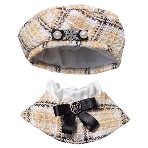 niannyyhouse 10 cm 15 cm 20 cm Plüschpuppe Kleidung Hut Poncho Schal Sets Puppen Dressup (Gelb, 15 cm) von niannyyhouse