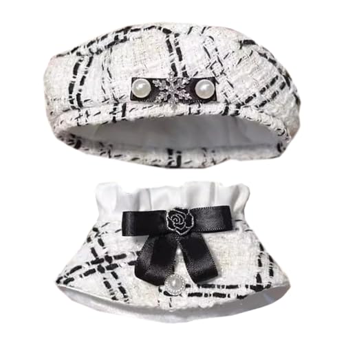 niannyyhouse 10 cm 15 cm 20 cm Plüschpuppe Kleidung Hut Poncho Schal Sets Puppen Dressup (Weiß, 15 cm) von niannyyhouse