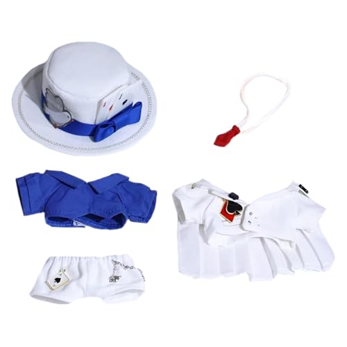 niannyyhouse 10cm-15cm 20cm Plüsch Puppe Kleidung Magic Detective Set Stofftier Dress Up (Weiß, 20cm) von niannyyhouse