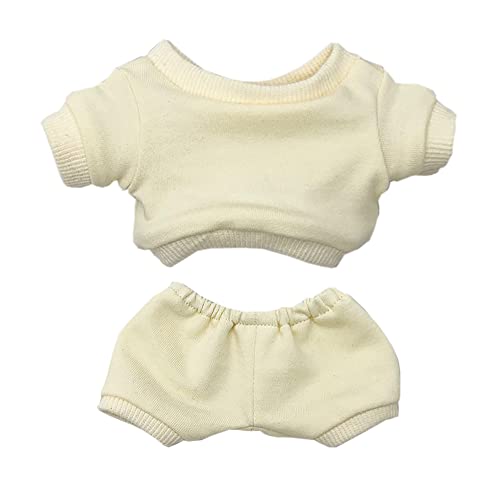 niannyyhouse 10cm Plüsch Puppe Kleidung Sportbekleidung Anzüge Sweatshirts Hosen Puppe Dress up (Beige, 10cm) von niannyyhouse