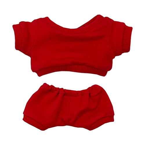 niannyyhouse 10cm Plüsch Puppe Kleidung Sportbekleidung Anzüge Sweatshirts Hosen Puppe Dress up (rot, 10cm) von niannyyhouse