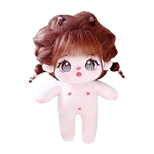 niannyyhouse 20cm Plüsch Puppe Karamell Mädchen Humanoide Gefüllte Körper Keine Attribut 8" Normaler Körper Tragbare Kleidung Dress Up Geschenke (11-with Skelett) von niannyyhouse