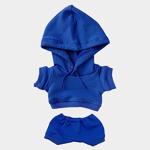 niannyyhouse 20cm Plüsch Puppe Kleidung Elastische Solide Sportbekleidung Anzüge Hoodie Hosen Weiche Gefüllte Plüschtier Dress Up Zubehör (Blau, 20cm) von niannyyhouse
