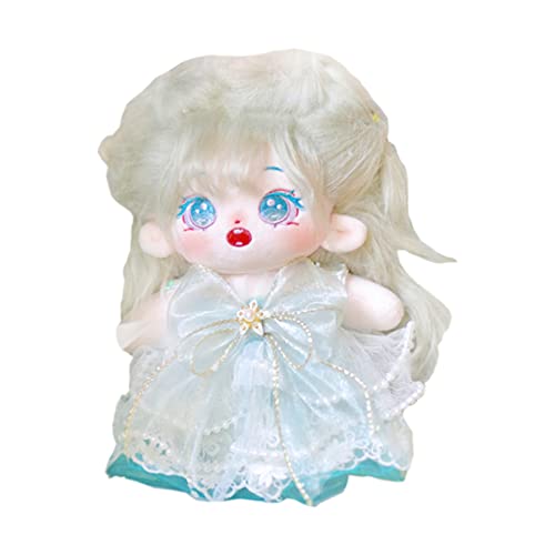 niannyyhouse 20cm Plüsch Puppe Lange Haare Mädchen Humanoide Gefüllte Körper kein Attribut 8" Normaler Körper Tragbare Kleidung Dress Up Geschenke (a-24-with Skelett) von niannyyhouse