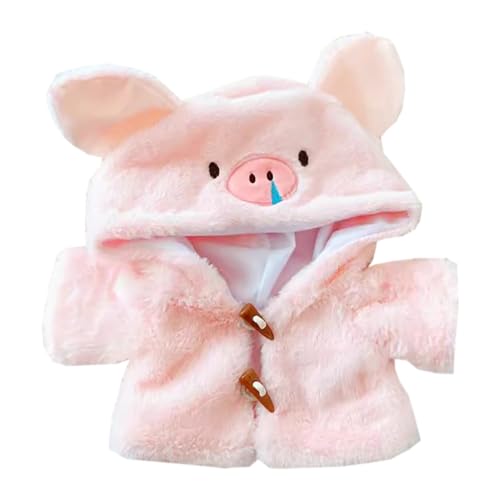 niannyyhouse 40 cm Plüschpuppe Kleidung Kaninchen Bär Schwein Hoodie Puppe Zubehör Dress Up (Rosa) von niannyyhouse