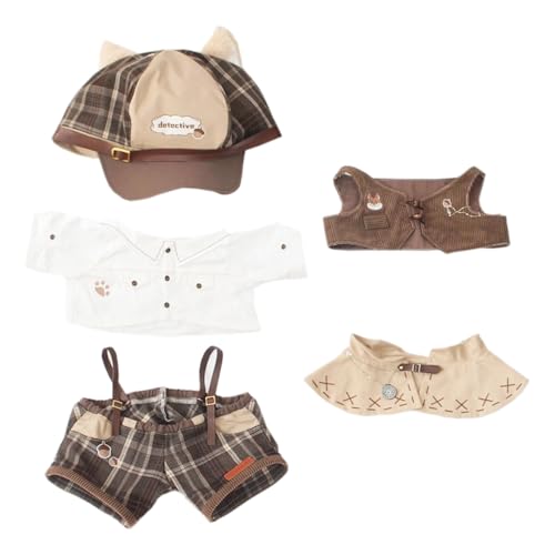 niannyyhouse 40 cm sitzende Puppe, Kleidung, Hut, Hemd, Overall, Weste, Schal, braun, Vintage-Detektiv-Outfit, Plüschtiere niannyyhouse 40 cm sitzende Puppe, Kleidung, Hut, Hemd, Overall, Weste, Schal, braun, Vintage-Detektiv-Outfit, Plüschtiere von niannyyhouse