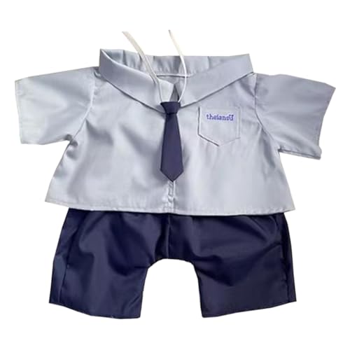 niannyyhouse 40cm Plüsch Puppe Kleidung Krawatte Hemden Röcke Hosen Schuluniform Sets Puppe Dress Up Zubehör (Grau-2) von niannyyhouse