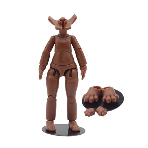 niannyyhouse DOD Stretch Cord Style 10,5 cm Puppe Actionfiguren Körper Katzen Hände Fuß geeignet für 1/12 BJD Puppenkopf (Kaffee-Standardpaket A) von niannyyhouse