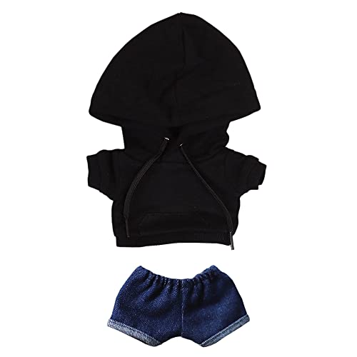 niannyyhouse Hoodies Dark Blue Jeans 15 cm Plüschpuppe Kleidung Puppe Dress Up (Schwarz) von niannyyhouse