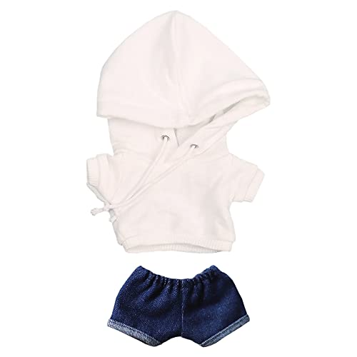 niannyyhouse Hoodies Dark Blue Jeans 15cm Plüsch Puppe Kleidung Puppe Dress Up (Weiß) von niannyyhouse