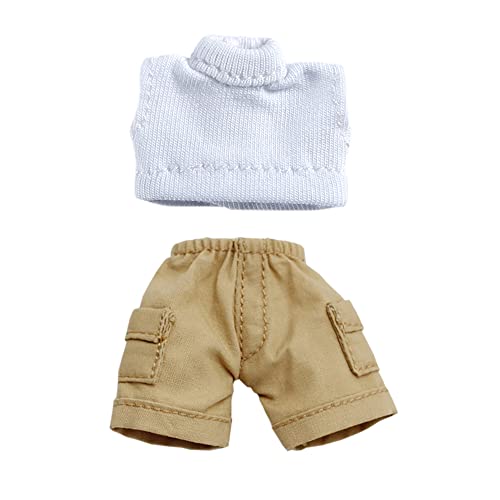 niannyyhouse Obitsu 11 cm Kleidung Verkleiden Einfarbig Kurze Weste Tasche Cargo Denim Shorts 1/12 BJD OB11 Puppe 4,3 Zoll (11 cm) Körperfigur Zubehör (kurz, Khaki) von niannyyhouse