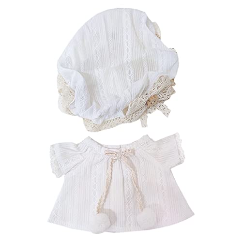 niannyyhouse Plüsch-Puppen-Kleidung, Pyjama, Anzug, Hut, Kleid, 20,3 cm, Weiß niannyyhouse Plüsch-Puppen-Kleidung, Pyjama, Anzug, Hut, Kleid, 20,3 cm, Weiß von niannyyhouse