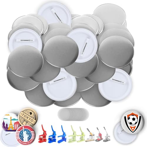 Nice2Have 200 Sets von Pinback-Knopfteilen, 58 mm – Knopfmacher-Zubehör für Knopfmacher-Maschinen von nice2have