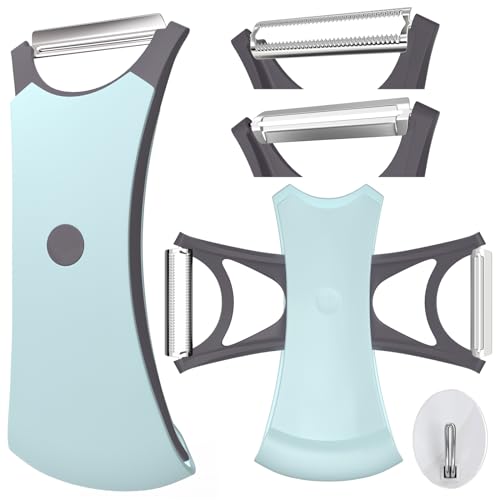 Sparschäler mit Zackenschliff - Universalschäler aus Edelstahl Gemüseschäler Pendelschäler Peeler für Kartoffeln Karotten Gemüse, Ergonomischer Griff, Blau Sparschäler mit Zackenschliff - Universalschäler aus Edelstahl Gemüseschäler Pendelschäler Peeler für Kartoffeln Karotten Gemüse, Ergonomischer Griff, Blau von nicekool