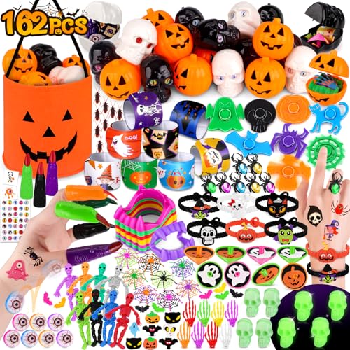 nicknack 162Stück Halloween Party Mitgebsel Kindergeburtstag, Spielzeug Halloween Set mit Pinata Füllung, Gastgeschenke, Kinder Party Spiele und Trick or Treat Überraschungen von nicknack