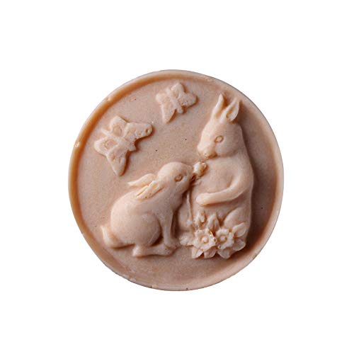 Nicole Silikon-Seifenform, runde Form mit Kaninchenmuster, für natürliche, handgefertigte Badebomben, Schokolade, Süßigkeiten von nicole
