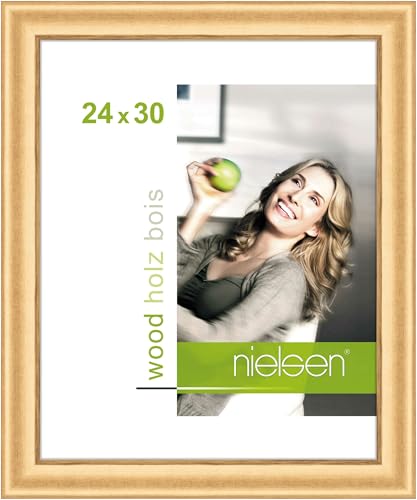nielsen Bilderrahmen, 24 x 30 cm, Holz, Gold, Rahmen zum Aufhängen im Hoch- & Querformat, Echtglas, Derby nielsen Bilderrahmen, 24 x 30 cm, Holz, Gold, Rahmen zum Aufhängen im Hoch- & Querformat, Echtglas, Derby von nielsen