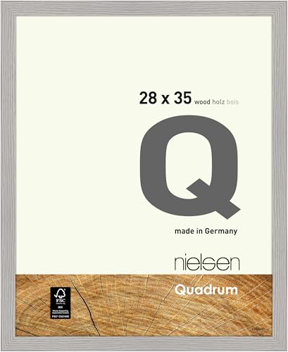 nielsen Bilderrahmen, 28 x 35 cm, Holz, Hellgrau, Rahmen zum Aufhängen im Hoch- & Querformat, Echtglas, Quadrum nielsen Bilderrahmen, 28 x 35 cm, Holz, Hellgrau, Rahmen zum Aufhängen im Hoch- & Querformat, Echtglas, Quadrum von nielsen
