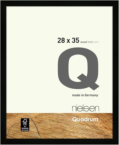 nielsen Bilderrahmen, 28 x 35 cm, Holz, Schwarz, Rahmen zum Aufhängen im Hoch- & Querformat, Echtglas, Quadrum nielsen Bilderrahmen, 28 x 35 cm, Holz, Schwarz, Rahmen zum Aufhängen im Hoch- & Querformat, Echtglas, Quadrum von nielsen