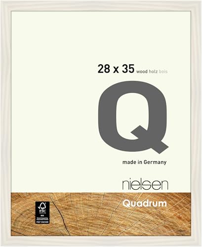 nielsen Bilderrahmen, 28 x 35 cm, Holz, Weiß, Rahmen zum Aufhängen im Hoch- & Querformat, Echtglas, Quadrum nielsen Bilderrahmen, 28 x 35 cm, Holz, Weiß, Rahmen zum Aufhängen im Hoch- & Querformat, Echtglas, Quadrum von nielsen