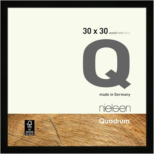 nielsen Bilderrahmen, 30 x 30 cm, Holz, Schwarz, Rahmen zum Aufhängen im Hoch- & Querformat, Echtglas, Quadrum nielsen Bilderrahmen, 30 x 30 cm, Holz, Schwarz, Rahmen zum Aufhängen im Hoch- & Querformat, Echtglas, Quadrum von nielsen