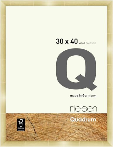 nielsen Bilderrahmen, 30 x 40 cm, Holz, Gold, Fotorahmen zum Aufhängen im Hoch- & Querformat, Echtglas, Quadrum nielsen Bilderrahmen, 30 x 40 cm, Holz, Gold, Fotorahmen zum Aufhängen im Hoch- & Querformat, Echtglas, Quadrum von nielsen