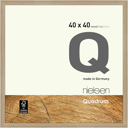 nielsen Bilderrahmen, 40 x 40 cm, Holz, Eiche Natur, Posterrahmen zum Aufhängen im Hoch- & Querformat, Echtglas, Quadrum nielsen Bilderrahmen, 40 x 40 cm, Holz, Eiche Natur, Posterrahmen zum Aufhängen im Hoch- & Querformat, Echtglas, Quadrum von nielsen