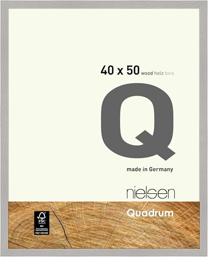 nielsen Bilderrahmen, 40 x 50 cm, Holz, Hellgrau, Posterrahmen zum Aufhängen im Hoch- & Querformat, Echtglas, Quadrum nielsen Bilderrahmen, 40 x 50 cm, Holz, Hellgrau, Posterrahmen zum Aufhängen im Hoch- & Querformat, Echtglas, Quadrum von nielsen