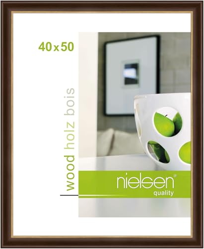 nielsen Bilderrahmen, 40 x 50 cm, Holz, Palisander, Posterrahmen zum Aufhängen im Hoch- & Querformat, Echtglas, Derby nielsen Bilderrahmen, 40 x 50 cm, Holz, Palisander, Posterrahmen zum Aufhängen im Hoch- & Querformat, Echtglas, Derby von nielsen