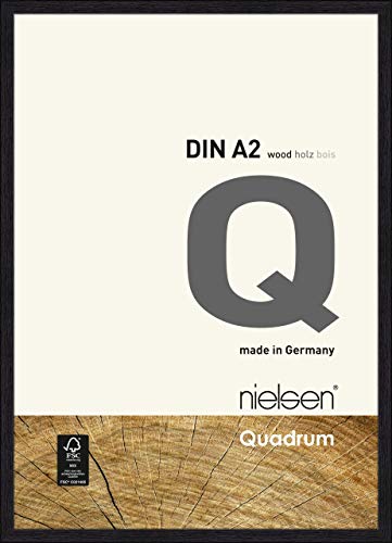 nielsen Bilderrahmen, 42 x 59,4 cm (A2), Holz, Schwarz, Posterrahmen zum Aufhängen im Hoch- & Querformat, Echtglas, Quadrum von nielsen