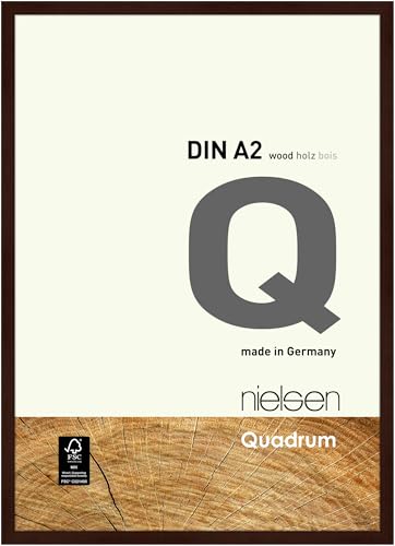 nielsen Bilderrahmen, 42 x 59,4 cm (A2), Holz, Wengé, Posterrahmen zum Aufhängen im Hoch- & Querformat, Echtglas, Quadrum von nielsen
