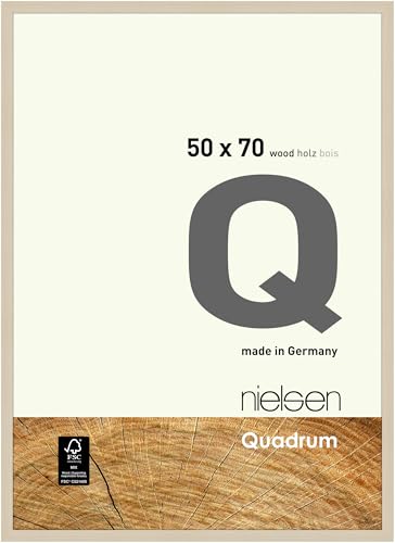 nielsen Bilderrahmen, 50 x 70 cm, Holz, Ahorn, Posterrahmen zum Aufhängen im Hoch- & Querformat, Echtglas, Quadrum von nielsen