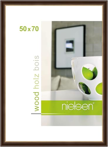nielsen Bilderrahmen, 50 x 70 cm, Holz, Palisander, Posterrahmen zum Aufhängen im Hoch- & Querformat, Echtglas, Derby von nielsen