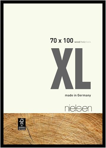 nielsen Bilderrahmen, 70 x 100 cm, Holz, Schwarz, Posterrahmen zum Aufhängen im Hoch- & Querformat, Echtglas, XL nielsen Bilderrahmen, 70 x 100 cm, Holz, Schwarz, Posterrahmen zum Aufhängen im Hoch- & Querformat, Echtglas, XL von nielsen