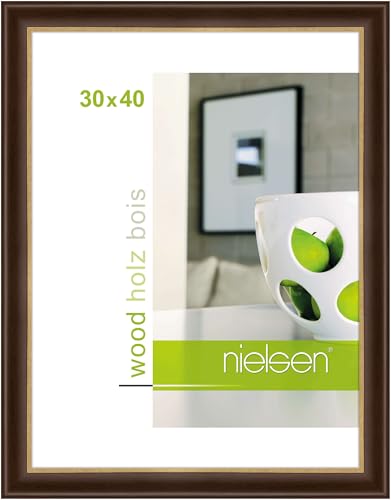 nielsen Bilderrahmen, 30 x 40 cm, Holz, Palisander, Fotorahmen zum Aufhängen im Hoch- & Querformat, Echtglas, Derby nielsen Bilderrahmen, 30 x 40 cm, Holz, Palisander, Fotorahmen zum Aufhängen im Hoch- & Querformat, Echtglas, Derby von nielsen