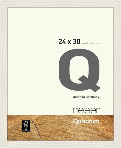 nielsen Bilderrahmen, 24 x 30 cm, Holz, Weiß, Rahmen zum Aufhängen im Hoch- & Querformat, Echtglas, Quadrum von nielsen