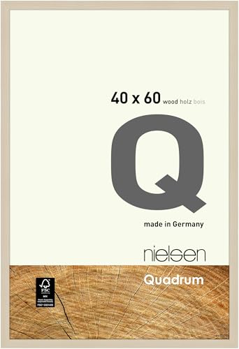 nielsen Bilderrahmen, 40 x 60 cm, Holz, Ahorn, Posterrahmen zum Aufhängen im Hoch- & Querformat, Echtglas, Quadrum von nielsen
