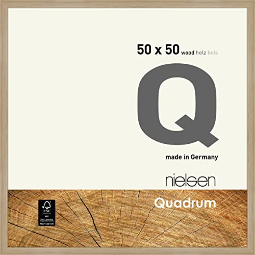 nielsen Bilderrahmen, 50 x 50 cm, Holz, Eiche Natur, Posterrahmen zum Aufhängen im Hoch- & Querformat, Echtglas, Quadrum von nielsen