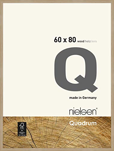 nielsen Bilderrahmen, 60 x 80 cm, Holz, Eiche Natur, Posterrahmen zum Aufhängen im Hoch- & Querformat, Echtglas, Quadrum von nielsen