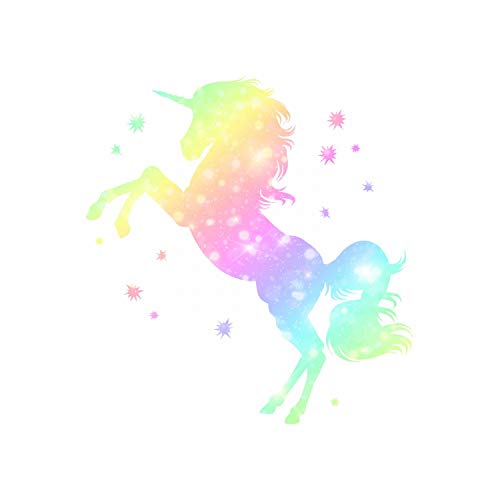 218 Wandtattoo Einhorn bunt Regenbogen Sterne Größe 1250 x 1250 mm - in 4 Größen - Kinderzimmer Sticker Wandaufkleber Wanddeko Wandbild von nikima Schönes für Kinder