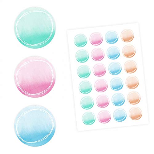 24 Universaletiketten - Aquarell pastell - rund 4 cm Ø - Haushaltsetiketten Sticker Aufkleber Blanko selbst klebend 24 Universaletiketten - Aquarell pastell - rund 4 cm Ø - Haushaltsetiketten Sticker Aufkleber Blanko selbst klebend von nikima Schönes für Kinder