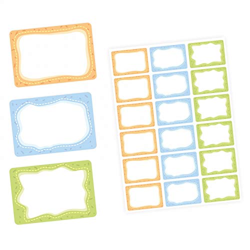 72 Blanko Etiketten bunt orange blau grün - 64 x 45 mm - Universaletiketten Haushaltsetiketten Sticker Aufkleber von nikima Schönes für Kinder