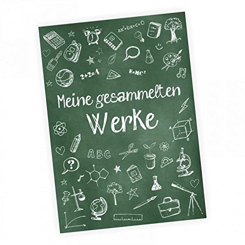 A4 Sammelmappe mit Magnetverschluss "Meine gesammelten Werke" Schultafel grün Ordnungsmappe Schule Kindergarten von nikima Schönes für Kinder