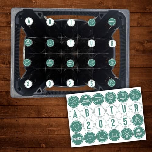 AUFKLEBER SET für Bierkasten - ABITUR 2025 - Bierkiste ABI Sticker Geschenk Geschenkidee Prüfung von nikima Schönes für Kinder