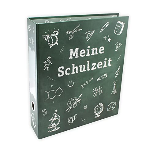Schule Portfolio Ordner "Meine Schulzeit" Sammelordner A4 dick Tafel grün Zeugnismappe von nikima Schönes für Kinder