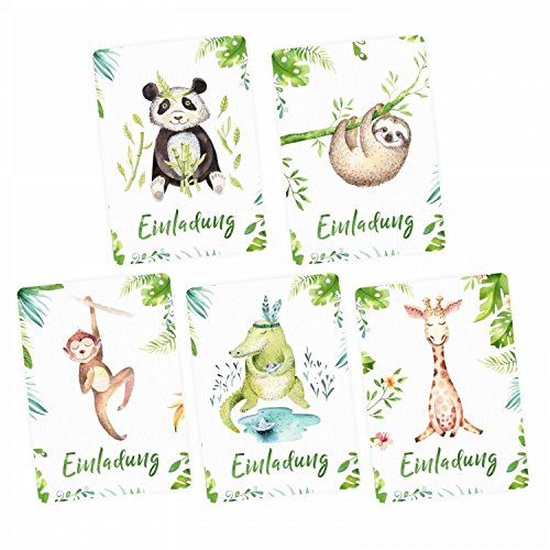 nikima Schönes für Kinder - 10 Einladungskarten Set - Krokodil, Panda, Faultier, Giraffe, Affe inkl. 10 Briefumschlägen Kinder Geburtstag Mädchen Junge Einladung Feier Party nikima Schönes für Kinder - 10 Einladungskarten Set - Krokodil, Panda, Faultier, Giraffe, Affe inkl. 10 Briefumschlägen Kinder Geburtstag Mädchen Junge Einladung Feier Party von nikima Schönes für Kinder