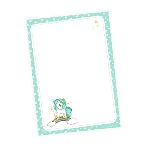 nikima Schönes für Kinder - A6 Notizblock Einhorn Regenbogen Wolke Sterne mint - 50 Blatt to do Liste Einkaufszettel Planer Mädchen - Give Away, Goodie zum Kindergeburtstag Schuleintritt Notizzettel nikima Schönes für Kinder - A6 Notizblock Einhorn Regenbogen Wolke Sterne mint - 50 Blatt to do Liste Einkaufszettel Planer Mädchen - Give Away, Goodie zum Kindergeburtstag Schuleintritt Notizzettel von nikima Schönes für Kinder