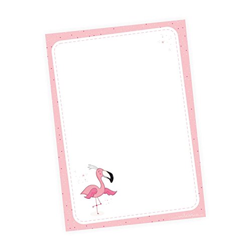 nikima Schönes für Kinder - A6 Notizblock Flamingo rosa pink Punkte - 50 Blatt to do Liste Einkaufszettel Planer Mädchen - Give Away, Goodie zum Kindergeburtstag Schuleintritt Notizzettel von nikima Schönes für Kinder
