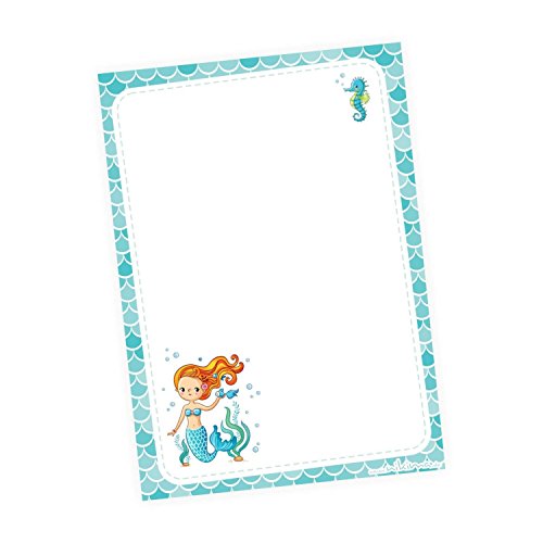 nikima Schönes für Kinder - A6 Notizblock Meerjungfrau Seepferdchen blau - 50 Blatt to do Liste Einkaufszettel Planer Mädchen - Give Away, Goodie zum Kindergeburtstag Schuleintritt Notizzettel nikima Schönes für Kinder - A6 Notizblock Meerjungfrau Seepferdchen blau - 50 Blatt to do Liste Einkaufszettel Planer Mädchen - Give Away, Goodie zum Kindergeburtstag Schuleintritt Notizzettel von nikima Schönes für Kinder