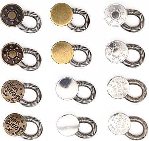 ninegridisland 12 Stück Hosenbunderweiterung Hosenknopf Verlängerung Elastischen Jeans Einziehbarer Knopf Metall Knopfverlängerung für Hosen Ohne Nähen Hosenerweiterung knöpfe, 17mm, Bronze_06 ninegridisland 12 Stück Hosenbunderweiterung Hosenknopf Verlängerung Elastischen Jeans Einziehbarer Knopf Metall Knopfverlängerung für Hosen Ohne Nähen Hosenerweiterung knöpfe, 17mm, Bronze_06 von ninegridisland